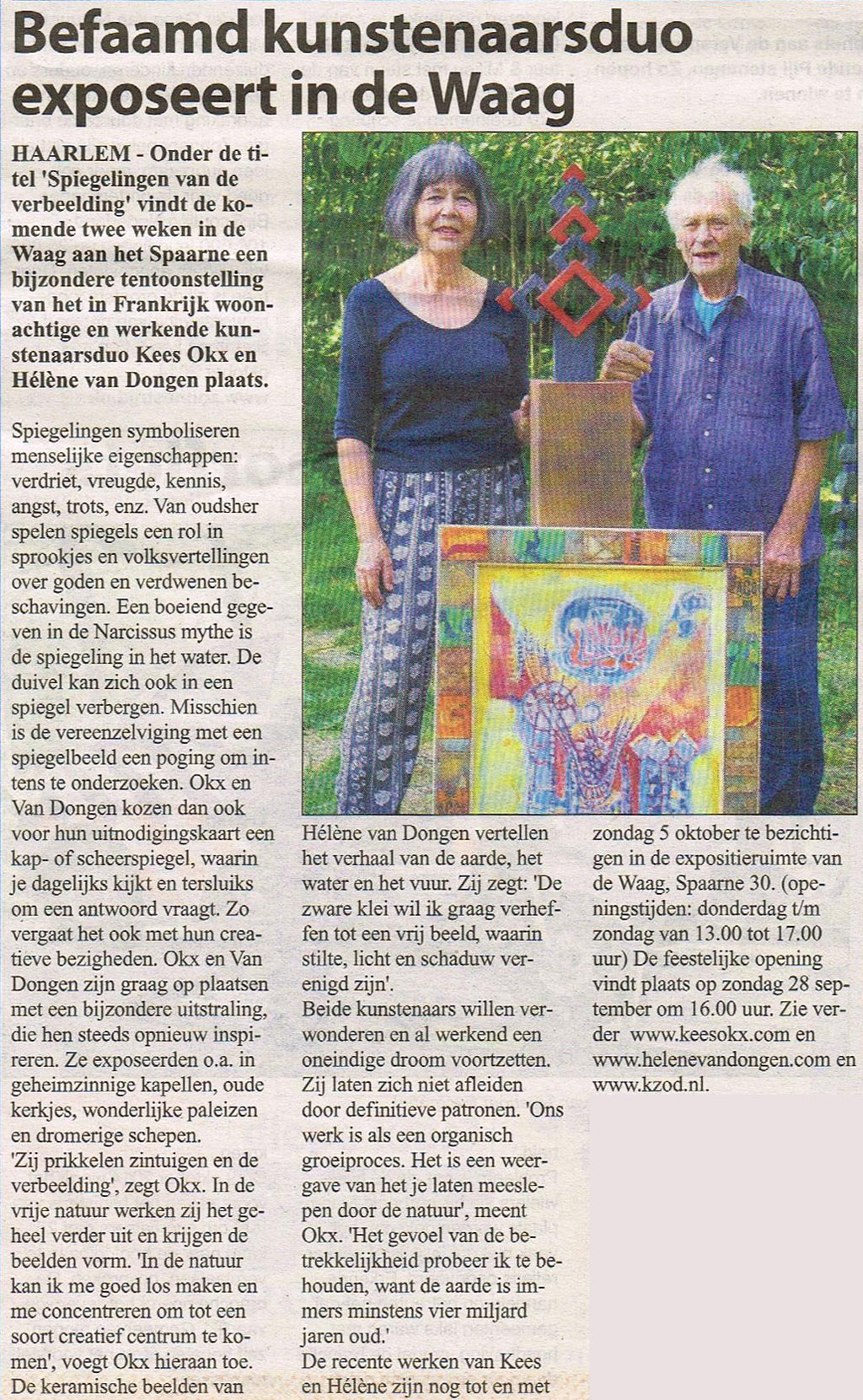 Persbericht | Befaamd kunstenaarsduo exposeert in De Waag