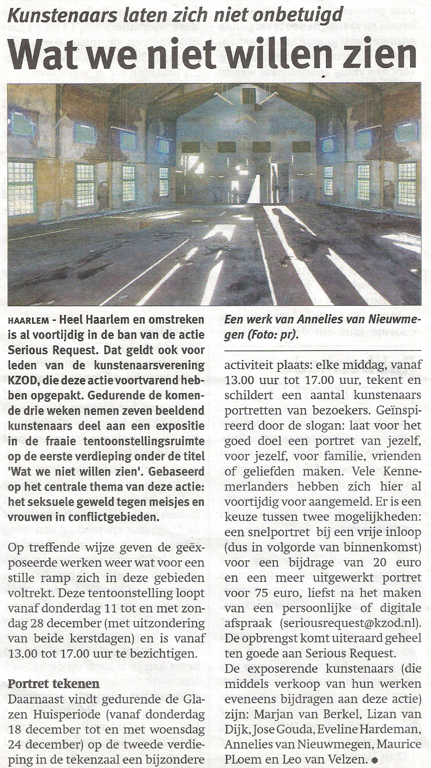 Persbericht | Wat we niet willen zien ….