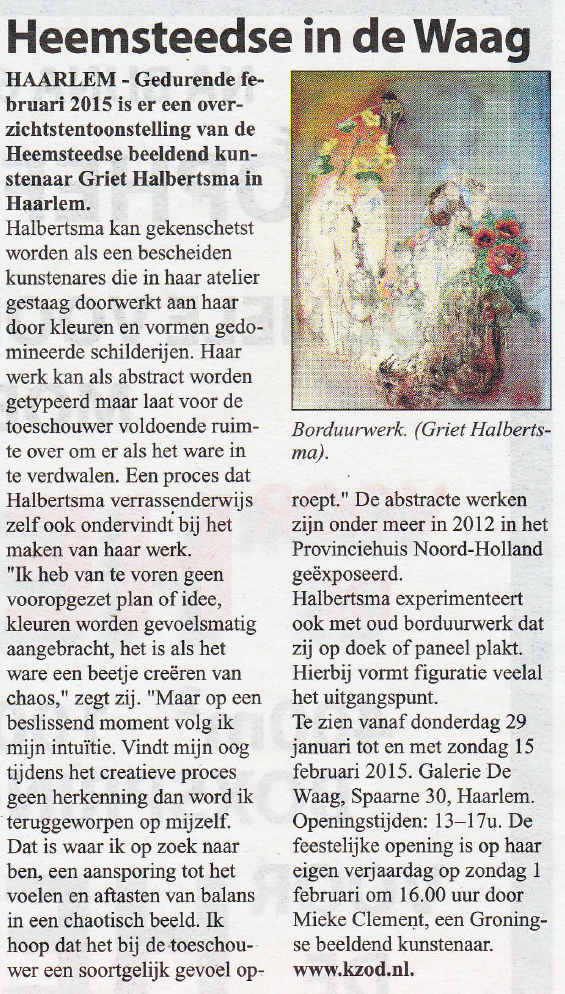 Persbericht | Heemsteedse in de Waag