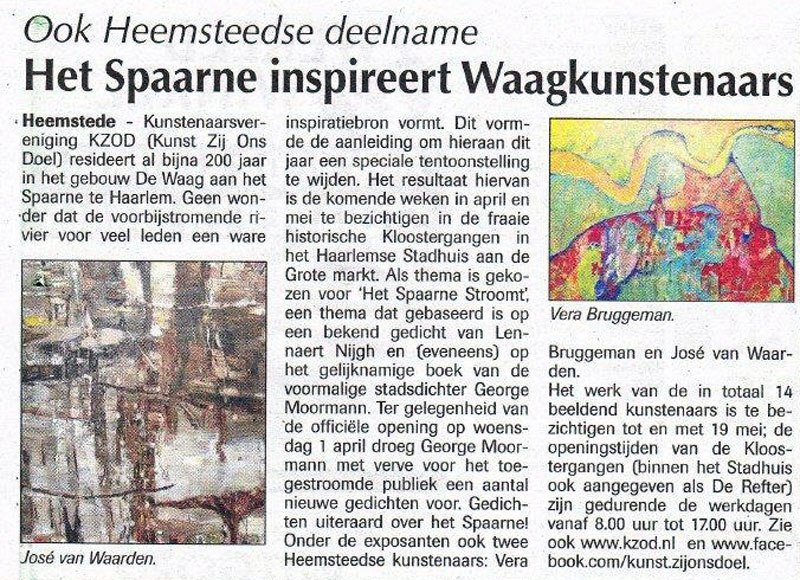 Persbericht | Het Spaarne inspireert Waagkunstenaars