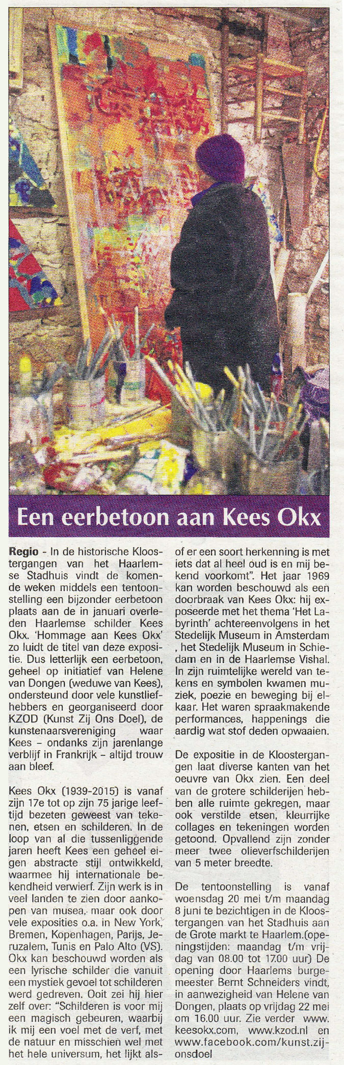 Persbericht | Een eerbetoon aan Kees Okx