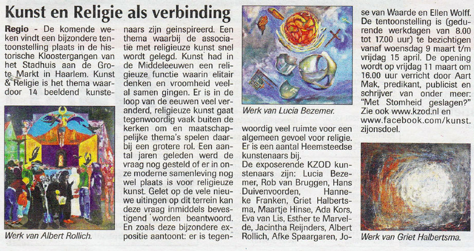 Persbericht | Kunst en religie als verbinding | Heemsteder