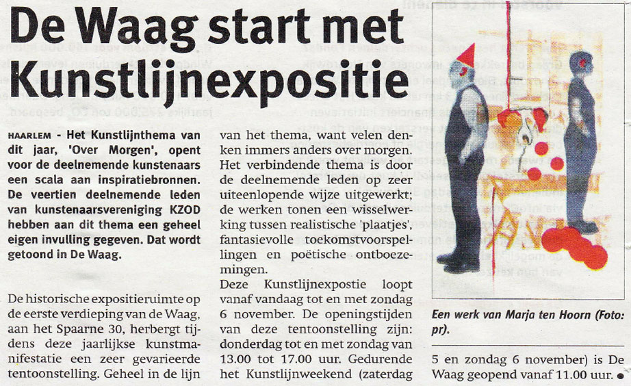 De Waag start met Kunstlijnexpositie