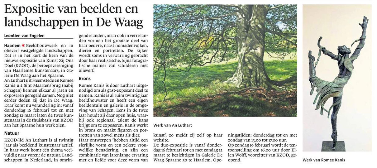 Expositie van beelden en landschappen in de Waag